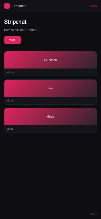 Stripchat 平台界面预览 - 移动端界面示意